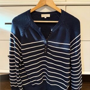 Sezane Leontine Navy and White Striped Sweater